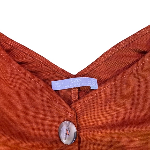 ZARA W/B COLLECTION SLEEVELESS DRESS Burnt Orange Size M - Picture 6 of 11